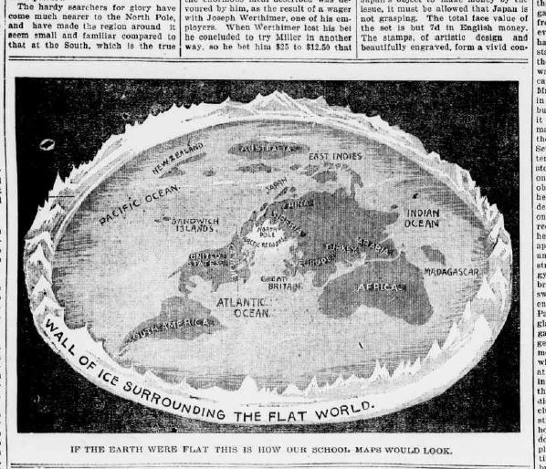 flat earth old newspaper